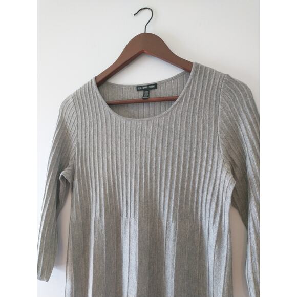 Eileen Fisher Italian Wool Dress Pleats Gray XXS Career Office Lightweight - Picture 9 of 12